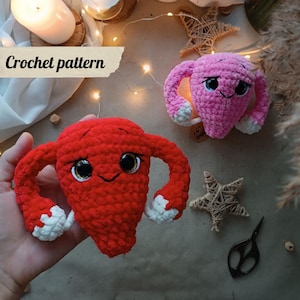 Crochet pattern plushie uterus model, crochet uterus, amigurumi uterus, uterus crochet pattern
