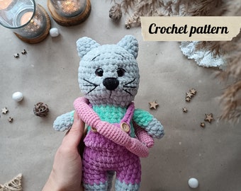 Crochet pattern cat, kitty amigurumi, crochet pattern kitten