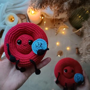 Crochet red blood cell, amigurumi erythrocytes