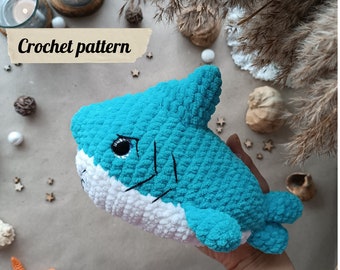 Shark crochet pattern, amigurumi shark