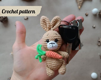Crochet pattern bunny keychain, amigurumi bunny, crochet pattern bunny, keychain crochet pattern, amigurumi keychain