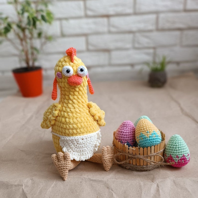 Crochet pattern Easter chicken, amigurumi Easter chicken, Easter crochet pattern imagem 9