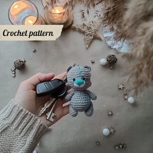 Crochet pattern miniature bear, amigurumi crochet pattern, crochet toy, keychain crochet pattern, amigurumi keychain, amigurumi bear