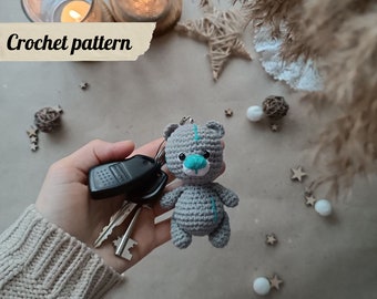 Crochet pattern miniature bear, amigurumi crochet pattern, crochet toy, keychain crochet pattern, amigurumi keychain, amigurumi bear