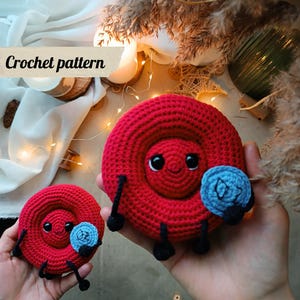 Crochet pattern red blood cell, amigurumi erythrocytes, gift for a doctor
