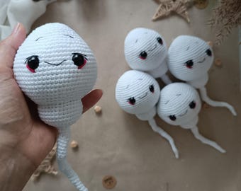 Gehäkelte Samenkapsel, handgefertigte Anatomie-Puppe, Fortpflanzungssystemmodell, Biologie-Geschenk, einzigartiges medizinisches Dekor