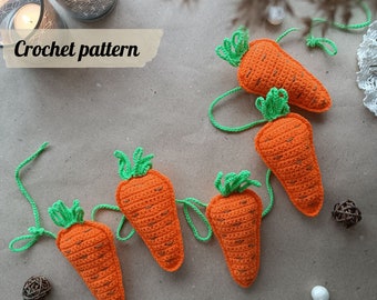 Häkelanleitung PDF Ostergirlande Karotte, Amigurumi Häkelanleitung Osterdeko