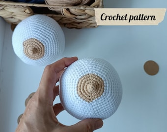Modello all'uncinetto per modello di seno, strumento didattico per l'allattamento al seno per consulente per l'allattamento, modello per l'allattamento, modello amigurumi per seni