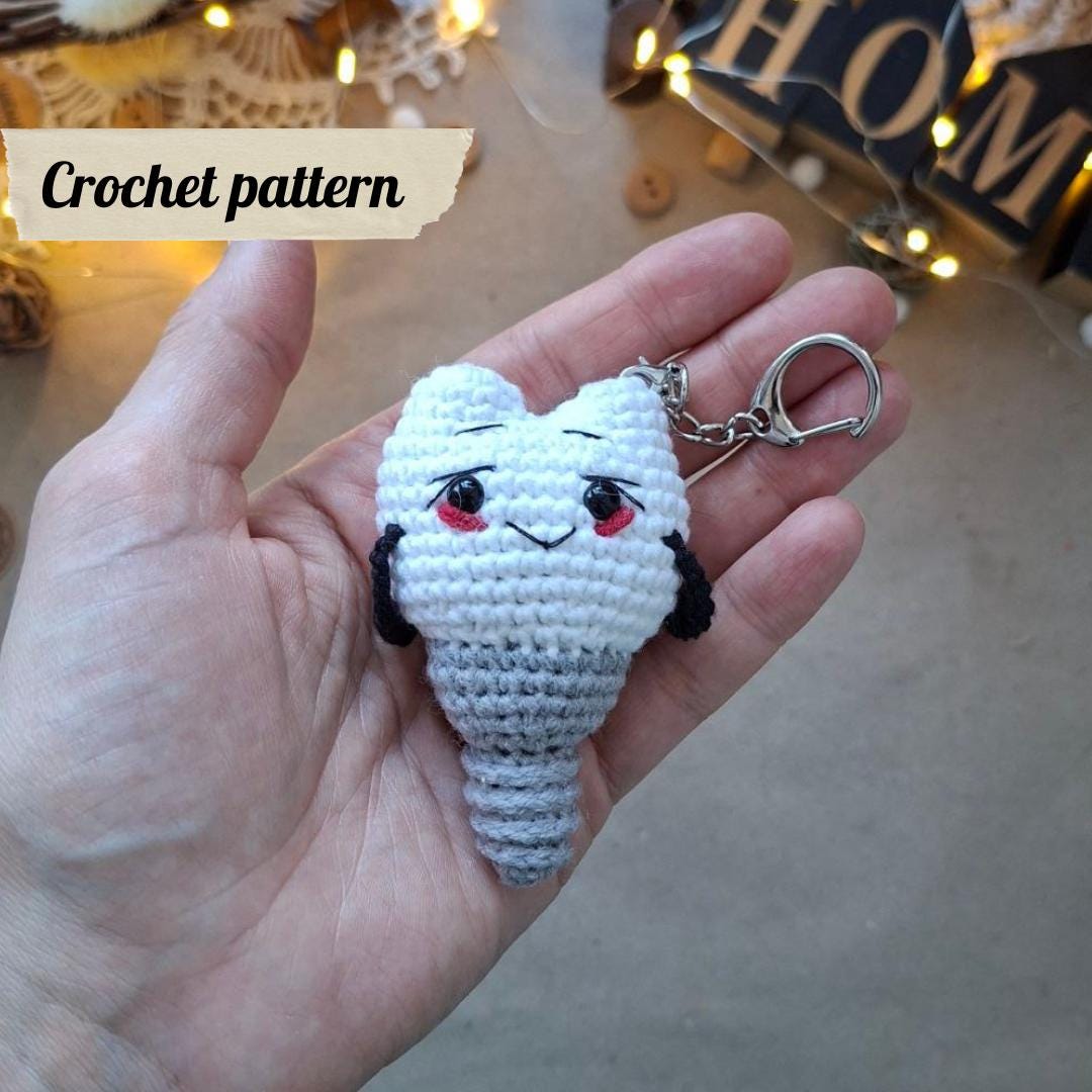 Tooth Key Chain Crochet Pattern Dental Implant Crochet Pattern PDF, Tooth Keychain Amigurumi, Mini ...
