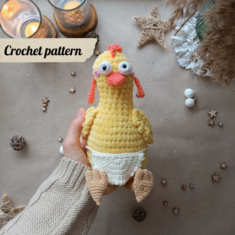 Crochet pattern Easter chicken, amigurumi Easter chicken, Easter crochet pattern imagem 1