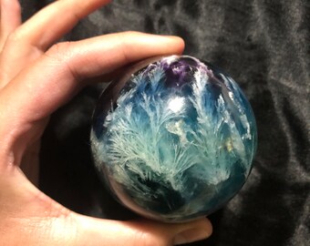 Snowflake Rainbow Fluorite Sphere