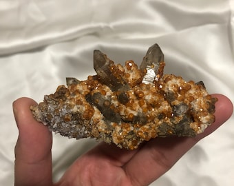 Garnet on Smoky Quartz Cluster from Tongbei, China