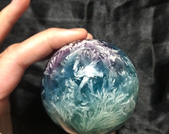 Snowflake Rainbow Fluorite Sphere
