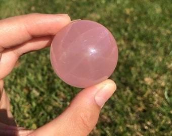 Gemmy Rose Quartz Sphere with Star Asterism