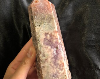 Pink Amethyst Flower Agate Tower
