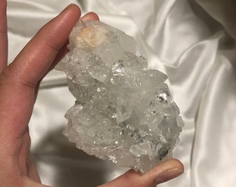 Apophyllite with Small Area of Peach Stilbite
