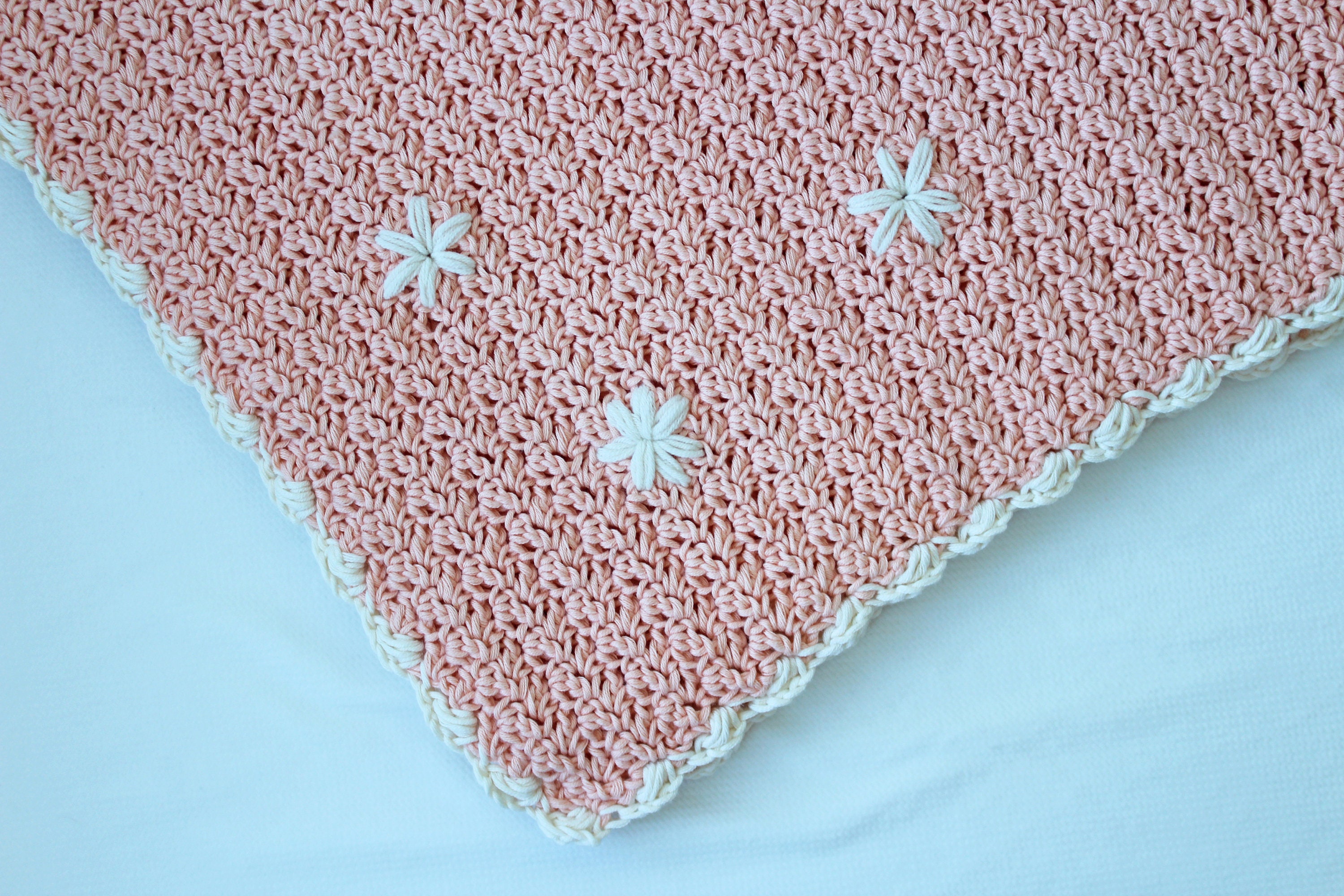 Cotton baby girl blanket embroidered blanket for baby girl Etsy
