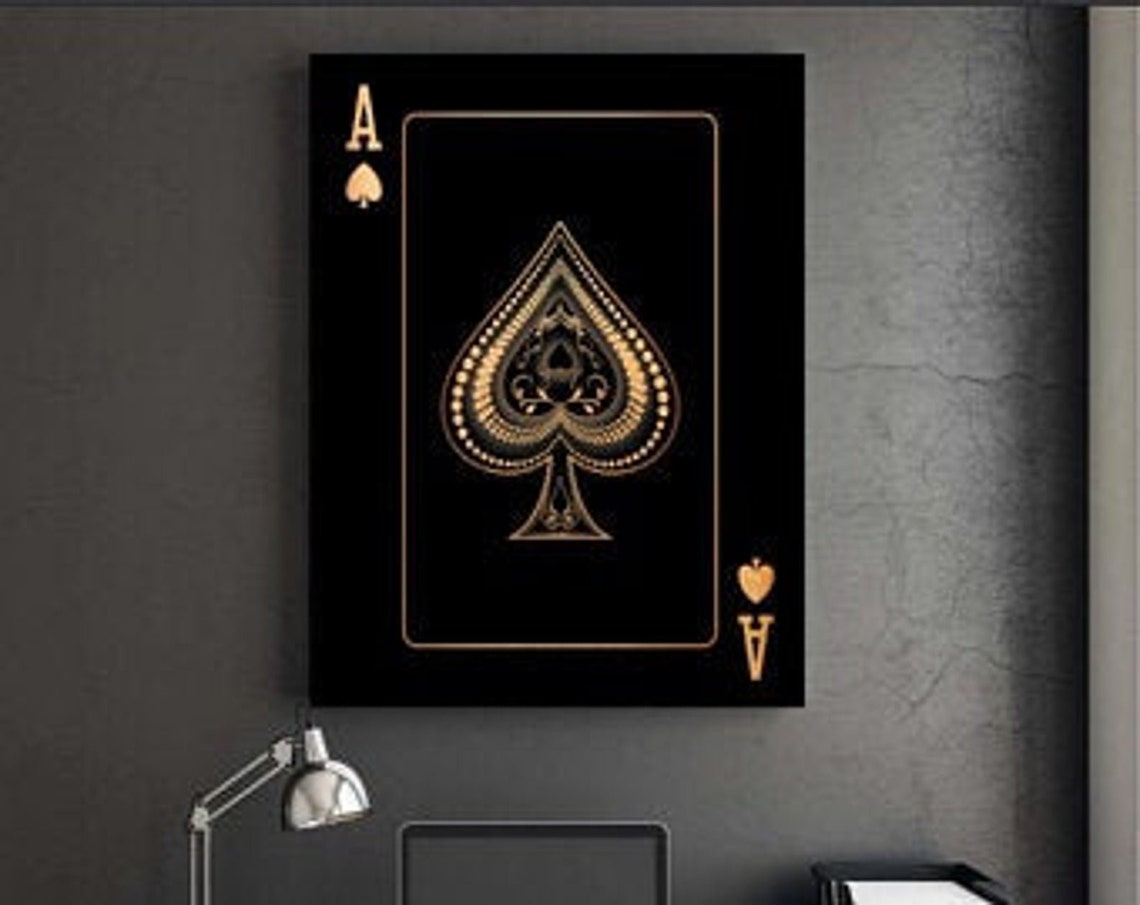 Ace OF SPADES GOLD Poster No Frame / Canvas With Frame Etsy