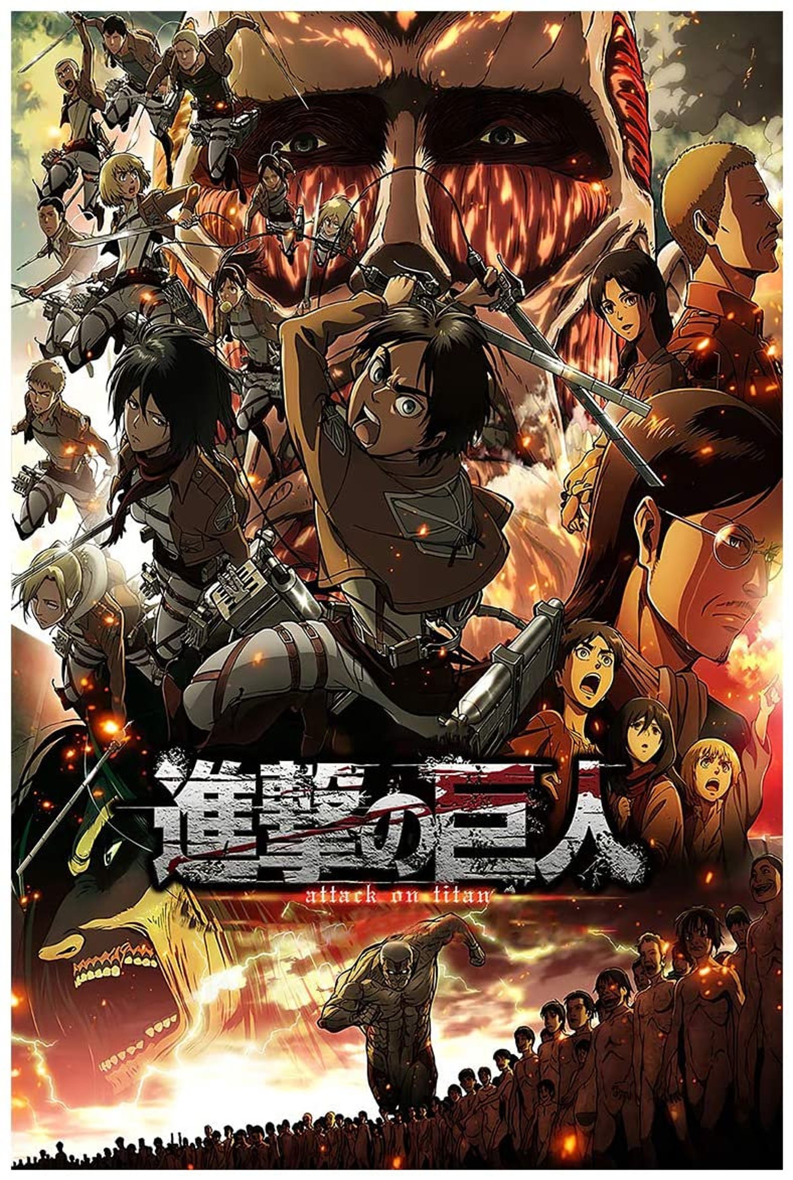 Attack On Titan Poster Japan Anime Poster No Frame Canvas Etsy