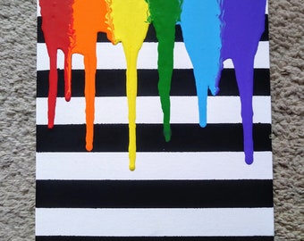 Rainbow Drip Painting