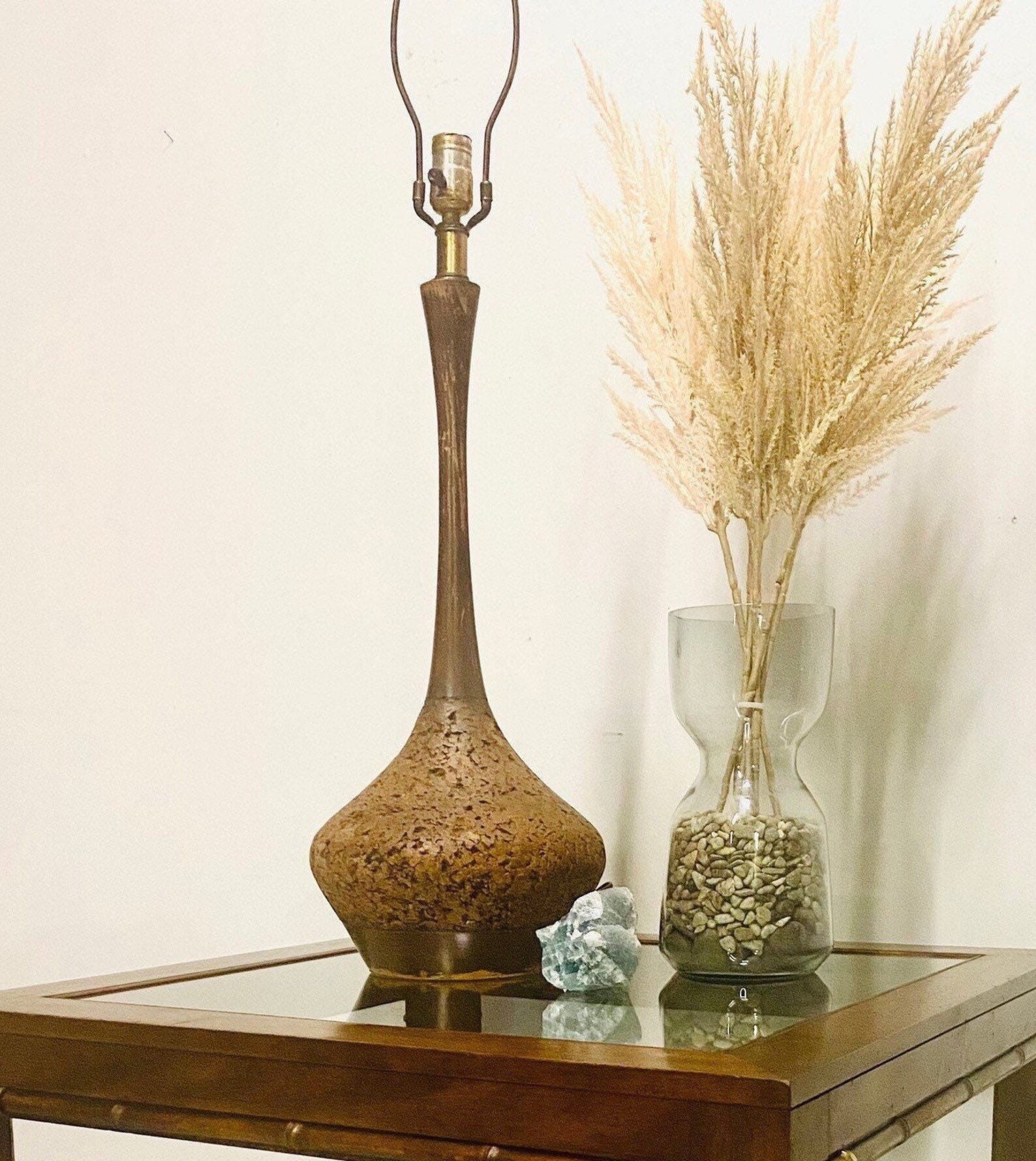 Mid Century Cork Lamp MCM Cork Lamp Tall Vintage Cork Lamp Etsy