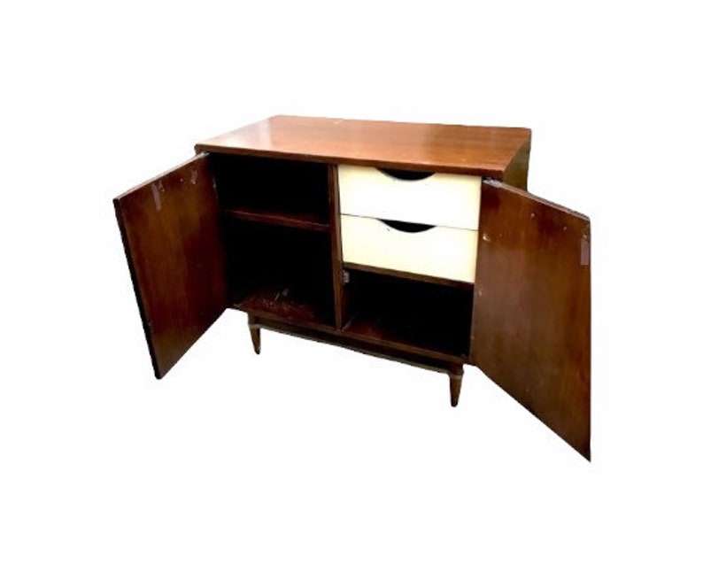 Mid Century American of Martinsville Dania Walnut Bar Cart, MCM Dania Collection Bar Cabinet, American of Martinsville Buffet, MCM Bar image 2