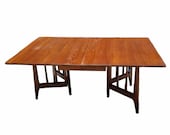 MCM Mahogany Drop Leaf Gate Leg Dining Table drop, Mid Century Kitchen Table