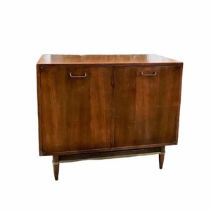 Mid Century American of Martinsville Dania Walnut Bar Cart, MCM Dania Collection Bar Cabinet, American of Martinsville Buffet, MCM Bar image 1