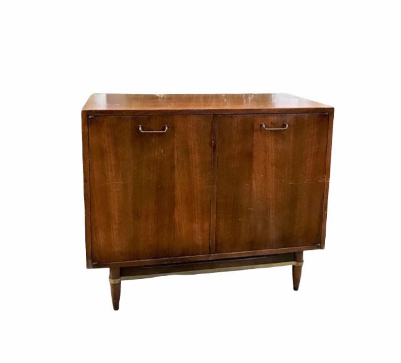 Mid Century American of Martinsville Dania Walnut Bar Cart, MCM Dania Collection Bar Cabinet, American of Martinsville Buffet, MCM Bar image 1