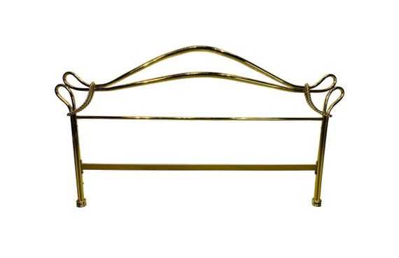 1980s Revival Art Deco Tubular Brass Italian Bed Headboard in the Style of Luciano Frigerio Etsy