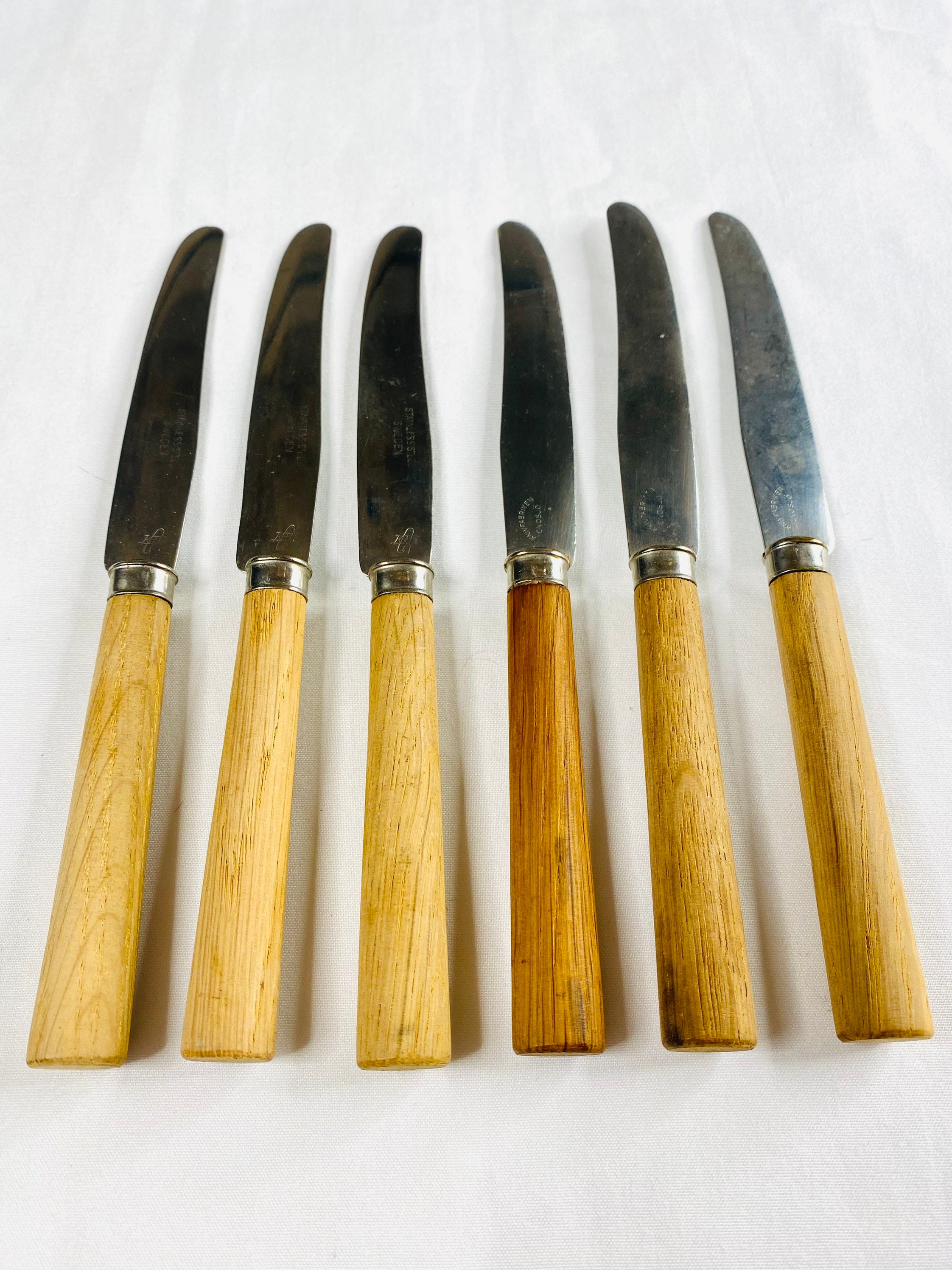 MCM Stainless Steel Swedish Dinner Knife, Set of Six Mid Century