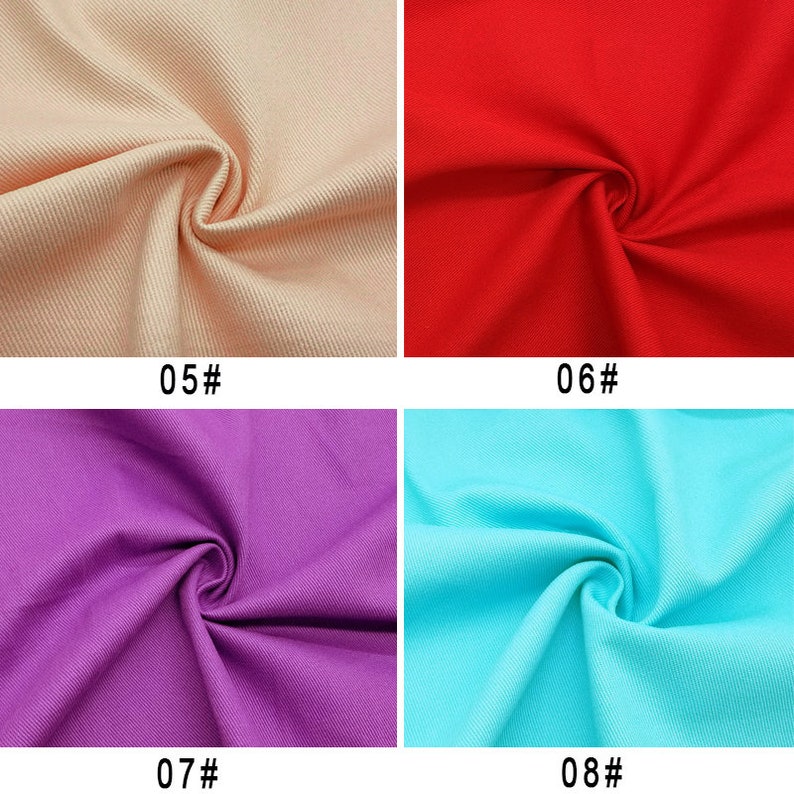 Tissu denim de coton coloré, Tissu 100 % coton, Tissu denim sergé, Denim épais, Denim doux, Tissu à coudre, mètre carré image 5