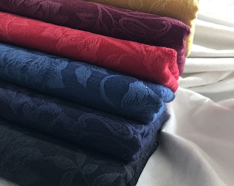 Jacquard Linen Fabric, Linen Cotton Fabric, Ethnic Fabric, Floral Linen Fabric, Natural Linen Fabric, Soft Linen Fabric, By The Half Yard