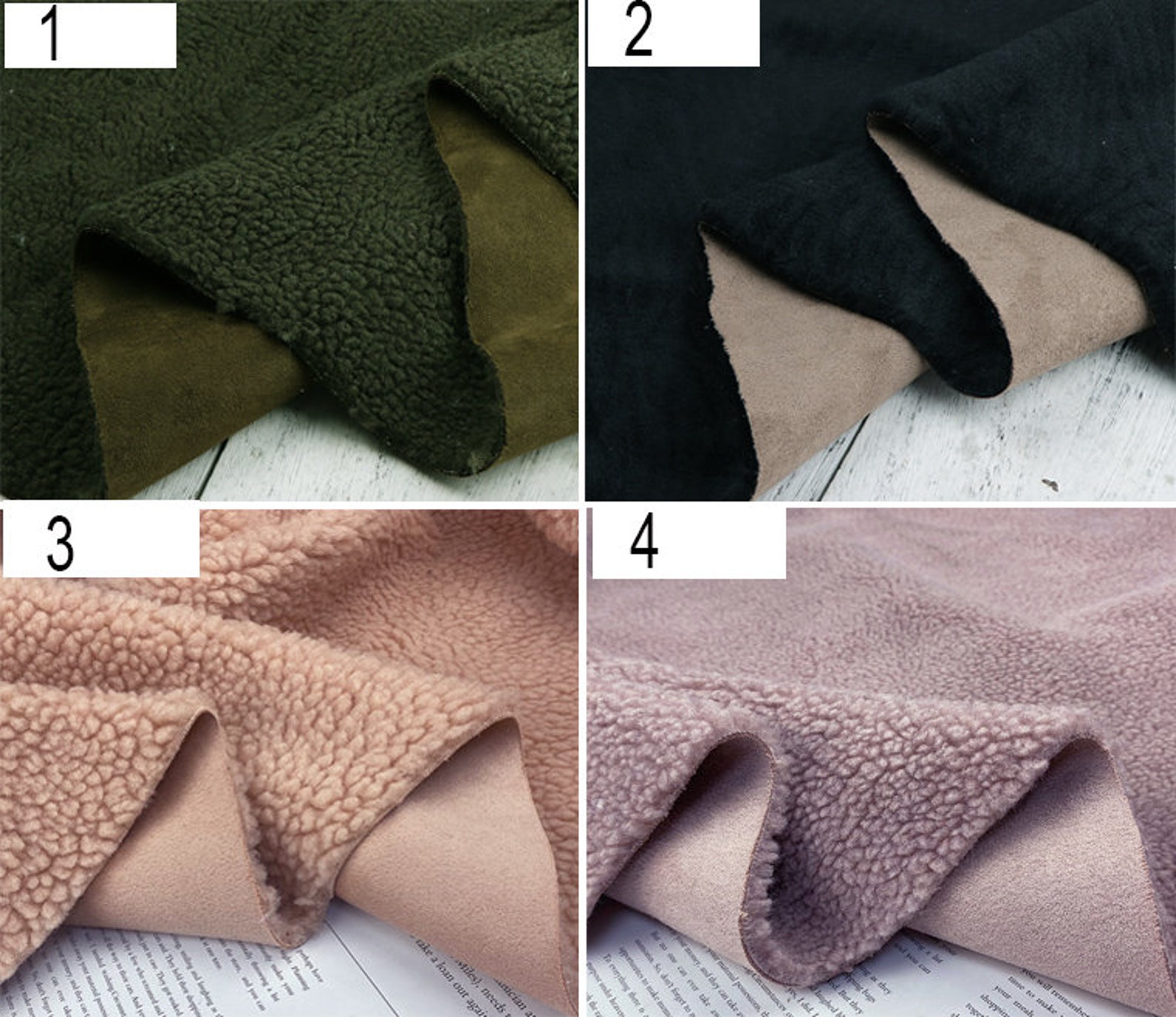 Bonded Sherpa Fabric Faux Suede Fabric Lamb Wool Fabric Etsy UK