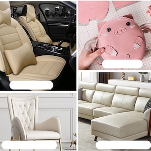 Self-Adhesive Leather Fabric, Faux Leather Fabric, Sofa Leather Fabric, Artificial Leather, Upholstery Fabric, By the Half Yard image 10