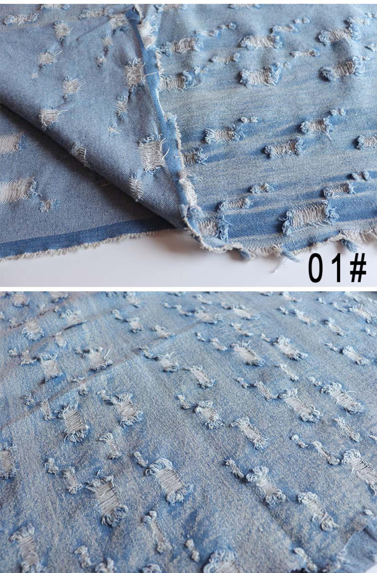 Washed Denim Fabric 100 Cotton Denim Fabric Blue Denim Etsy
