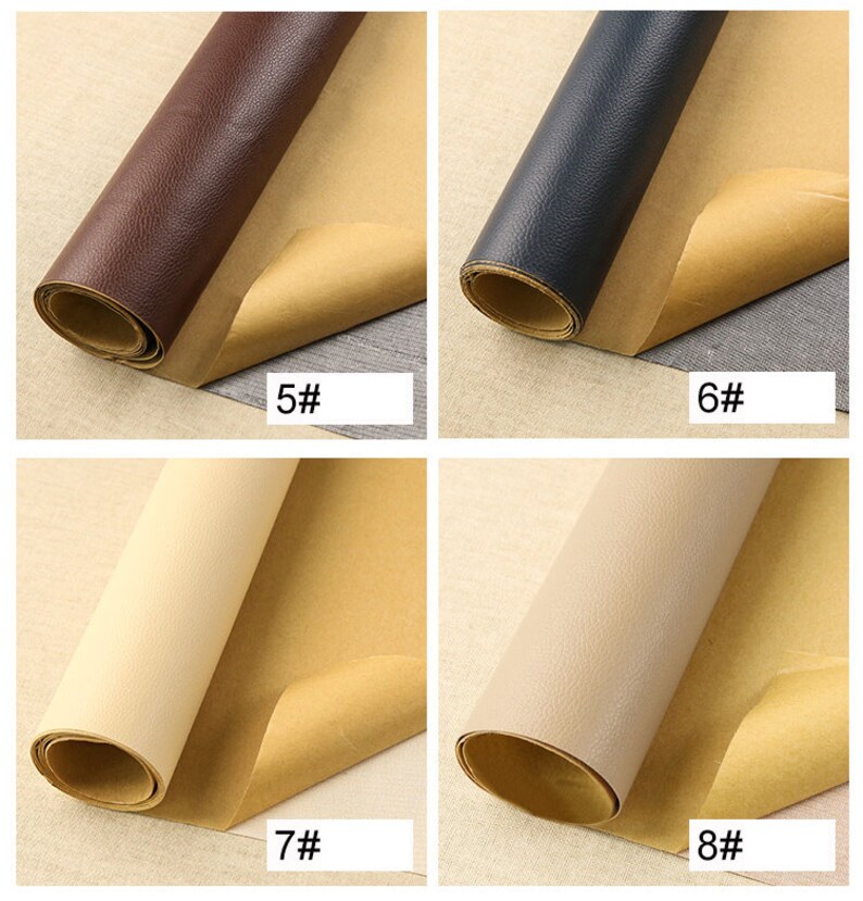 Self-Adhesive Leather Fabric, Faux Leather Fabric, Sofa Leather Fabric, Artificial Leather, Upholstery Fabric, By the Half Yard image 6