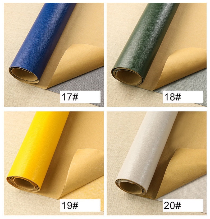 Self-Adhesive Leather Fabric, Faux Leather Fabric, Sofa Leather Fabric, Artificial Leather, Upholstery Fabric, By the Half Yard image 9