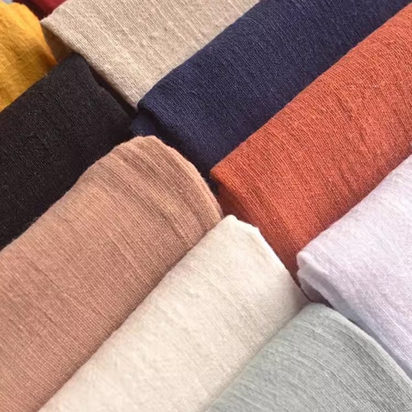 Cotton Linen Fabric,Soft Cotton Linen Fabric,Available In 22 Colors,Comfortable Fabric,Lightweight Fabri,Breathable Fabric,By The Half Yard