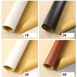 Self-Adhesive Leather Fabric, Faux Leather Fabric, Sofa Leather Fabric, Artificial Leather, Upholstery Fabric, By the Half Yard image 5