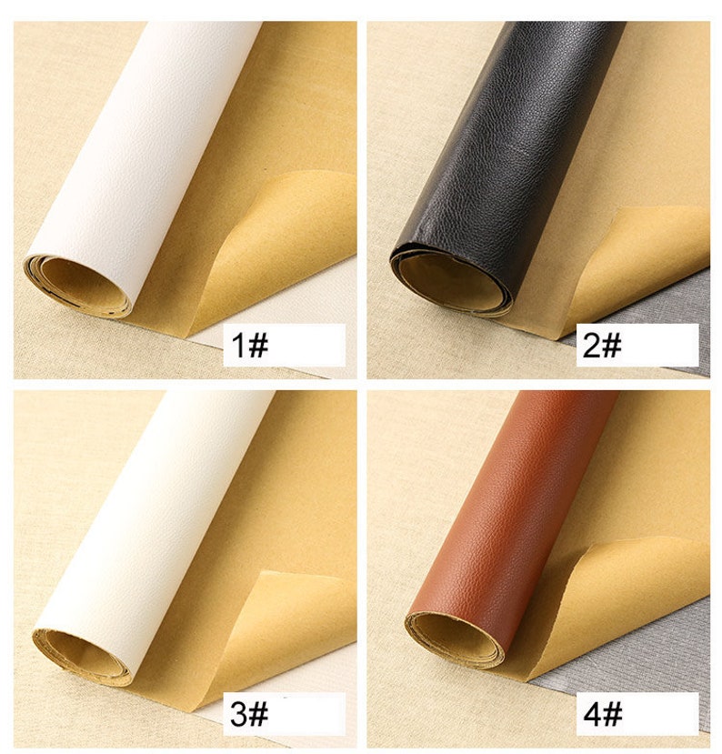 Self-Adhesive Leather Fabric, Faux Leather Fabric, Sofa Leather Fabric, Artificial Leather, Upholstery Fabric, By the Half Yard image 5