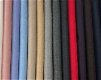 Worsted Wool Suiting Fabric, Spring and Autumn Apparel Fabric, Twill Worsted Wool Fabric, Sewing Fabric, By the Half Yard