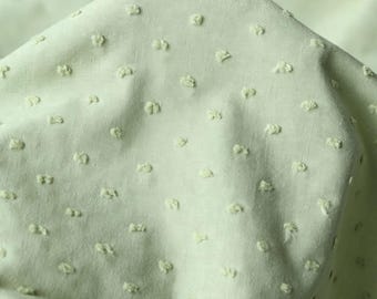 Swiss Dot Cotton Fabric- Lightweight Jacquard- Dress Fabric- Clothing Fabric- Upholstery- Sewing- By the Half Yard