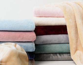 Solid Color Flannel Fabric, Double-Sided Flannel Fabric, Thick Flannel Fabric, Smooth Soft Plush Fabric, Blanket Fabric, By The Half Yard