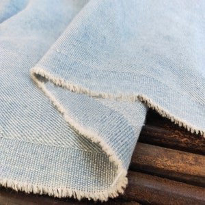 Heavyweight Denim Fabric, Vintage Denim Fabric, Washed Denim Fabric, Pure Cotton Fabric, By The Yard