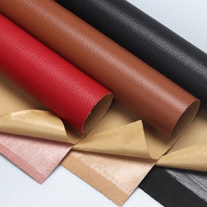 Self-Adhesive Leather Fabric, Artificial Leather, Sofa Leather Fabric, Leather Sheets,  Band-aid Faux Leather Fabric, By The Half Yard