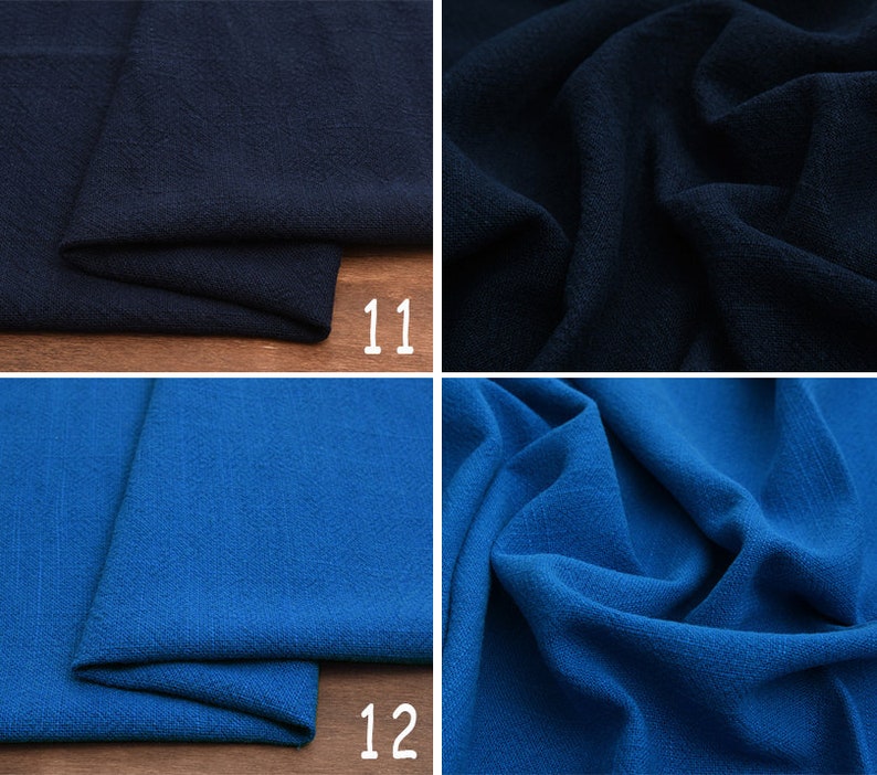 May include: Two fabric swatches, one dark blue and one royal blue. The fabric has a textured, woven appearance.