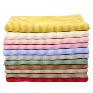 Corduroy Fabric, Solid Color, 8 Wales Corduroy Fabric, Soft Corduroy Fabric, Apparel Fabric,  Sewing Fabric, Sold By The Half Yard