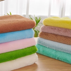 RABBIT Soft Faux Fur SOLID Fabric, Super Soft Plush Fabric, Fursuit Fur, Blanket Fabric, Stuffed Toys Sewing Fabric, By The Half Yard