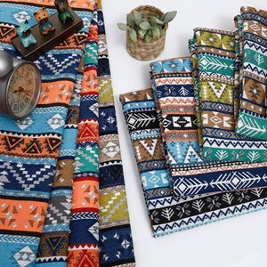 Bohemian Fabric, Chenille Jacquard Fabric, Ethnic Fabric, Upholstery Fabric, Tablecloth Fabric, By the Yard